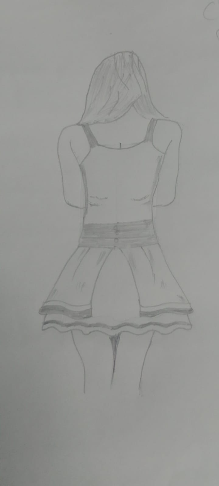 A handmade sketch tribute of Puru from the back